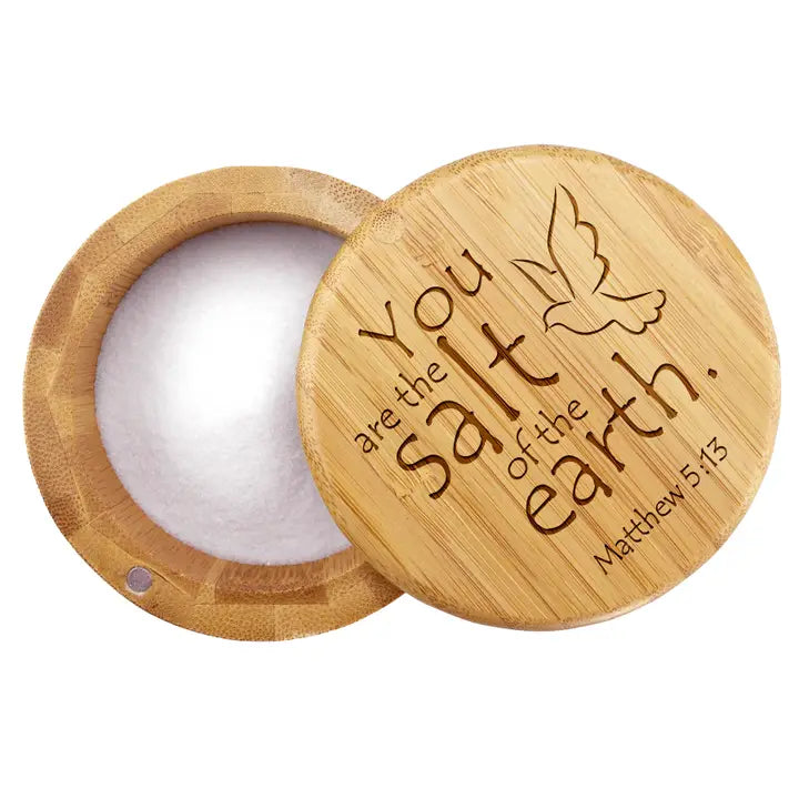 "Salt of the Earth" Engraved Salt Cellar Storage Box