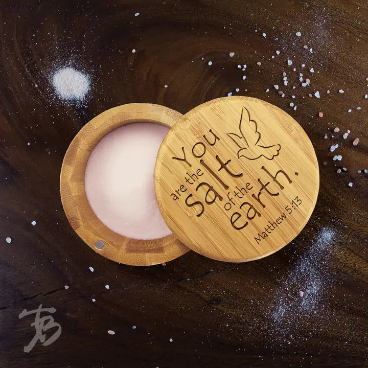 "Salt of the Earth" Engraved Salt Cellar Storage Box