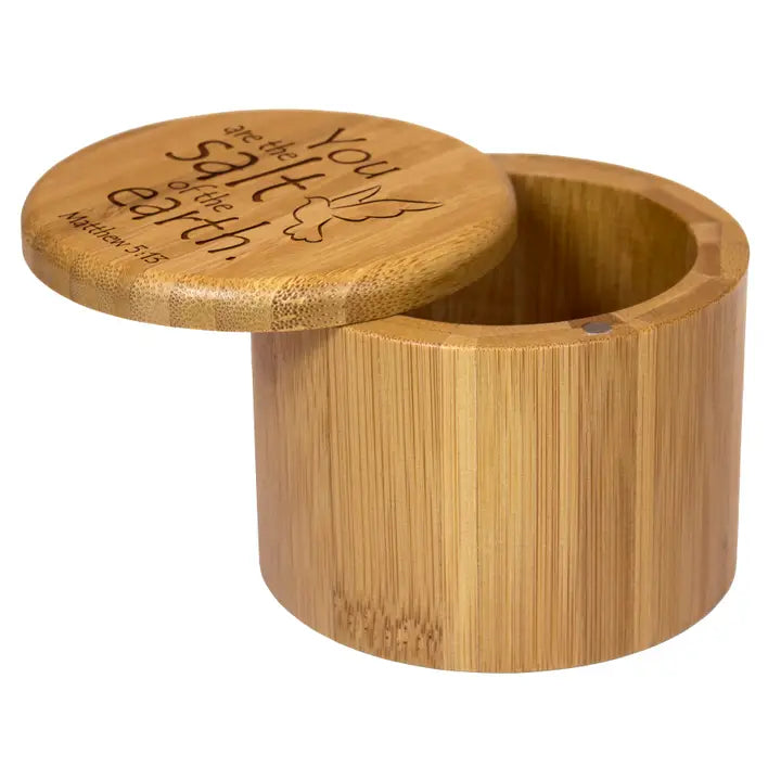 "Salt of the Earth" Engraved Salt Cellar Storage Box