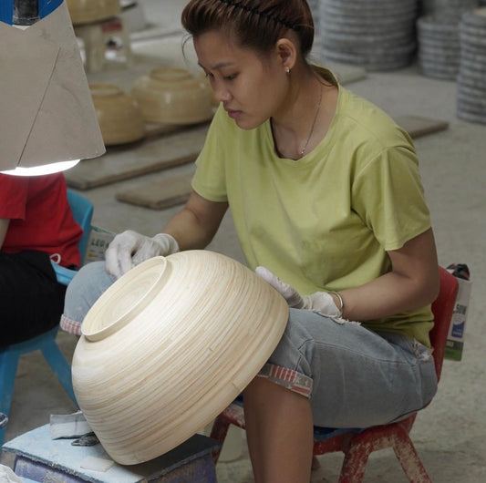 Handcrafted Bamboo Salad Bowl  – Lightweight, Durable, Beautiful
